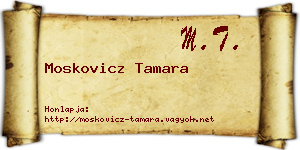 Moskovicz Tamara névjegykártya